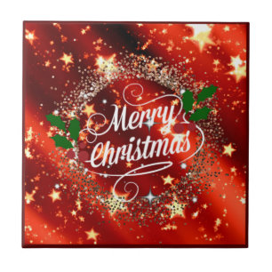 Azulejo Feliz Navidad, brillo y resplandor,