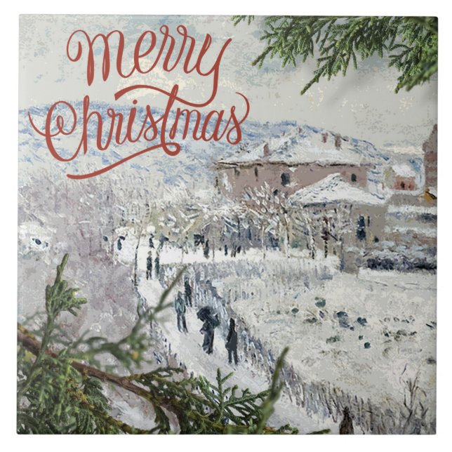 Azulejo Feliz Navidad. Claude Monet Ceramic Tile (Frente)