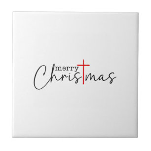 Azulejo Feliz Navidad Cruz Cristo Xmas Hombres Mujeres