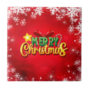 Azulejo Feliz Navidad Feliz Navidad Navidad Diversión Verd