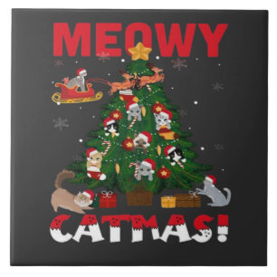 Azulejo Feliz Navidad gatuna