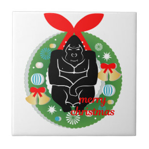 Azulejo feliz navidad gorila