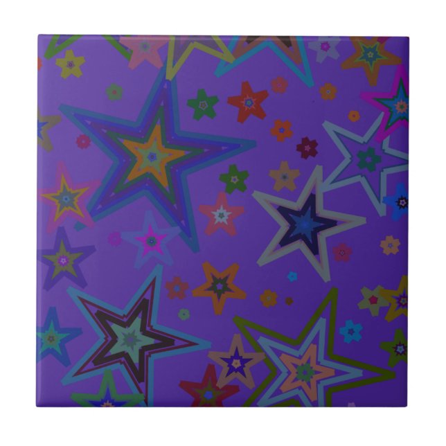 Azulejo Feliz Navidad Morado oscuro, estrella del cielo de (Frente)