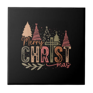 Azulejo Feliz Navidad Navidad Fe Cristiana Jesús C