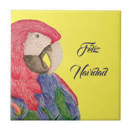 Azulejo Feliz Navidad Parrot Navidades Macaw