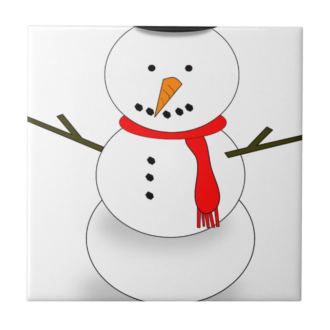 Azulejo Feliz Navidad Snowman (Frente)