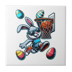 Azulejo Feliz Pascua Baloncesto Chicos Conejo De Pascua Di