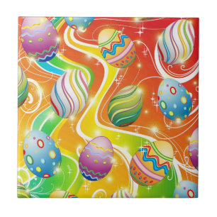 Azulejo Feliz Pascua Huevos Patrón Festivo