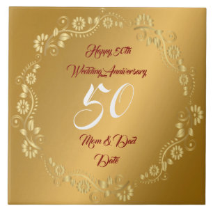 Azulejo Feliz personalización oro 50 aniversario