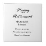 Azulejo Feliz retiro añadir nombre años de servicio jubila<br><div class="desc">diseño</div>