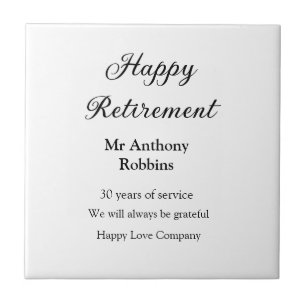 Azulejo Feliz retiro añadir nombre años de servicio jubila