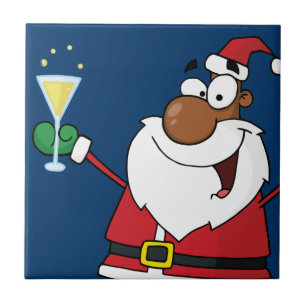 Azulejo Feliz tostada navideña de Papá Noel