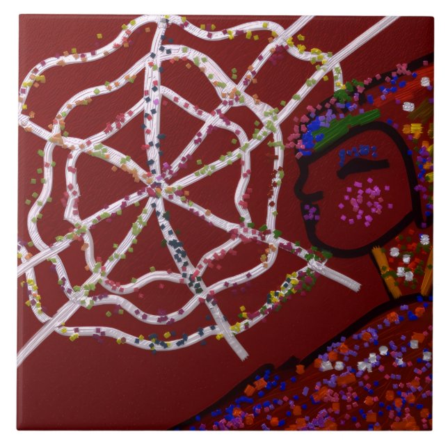 Azulejo Female Spider Pharaoh Ceramic Tile (Frente)