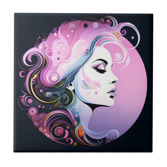 Azulejo "Feminine Flourish" La belleza femenina (Frente)