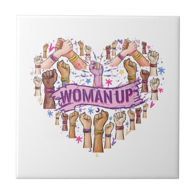 Azulejo Feminismo Fuerte empoderamiento feminista Feminis (Frente)