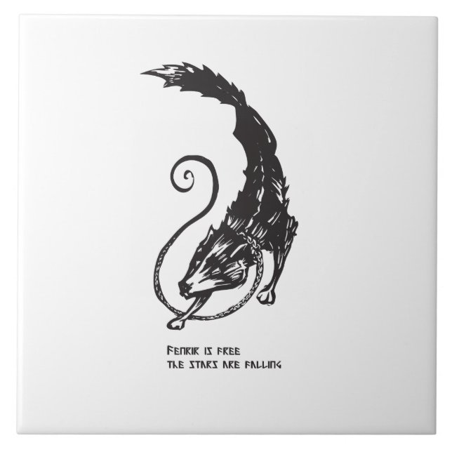 Azulejo Fenrir Fenris es un perro libre mitología vikinga  (Frente)