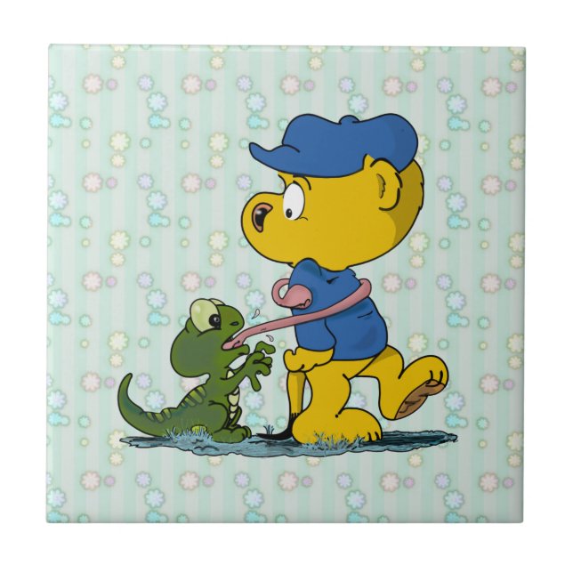 Azulejo Ferald y el bebé lagarto (Frente)