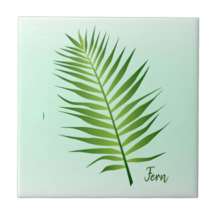 Azulejo Fern Frond Leaf Ceramic Tile