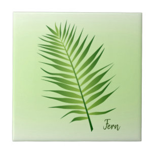 Azulejo Fern Frond Leaf Ceramic Tile