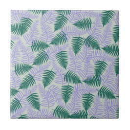Azulejo Ferrocarril verde púrpura deja un patrón de flores