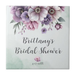 Azulejo Festejo Nupcial Floral Lavanda y Verde