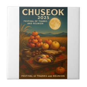 Azulejo Festín de cosecha y luna llena" - Chuseok 2025