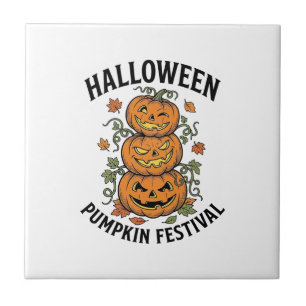 Azulejo Festival de Calabaza de Halloween Jack O Lantern V
