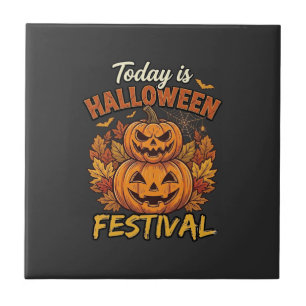 Azulejo Festival de Halloween de Hoy Calabazas Apiladas Ar