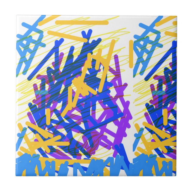 Azulejo Festival Moderno de Pintura Abstracta Salpicada (Frente)