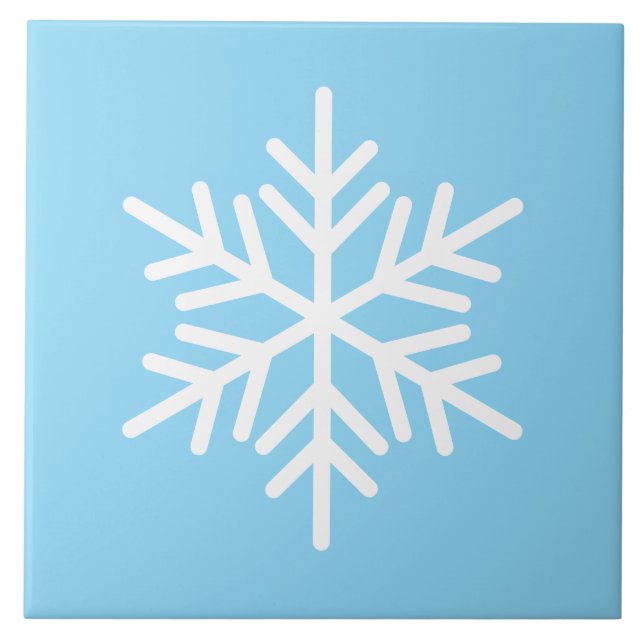 Azulejo Festividad De Copo De Nieve Nórdico Blanco Con Esc (Frente)