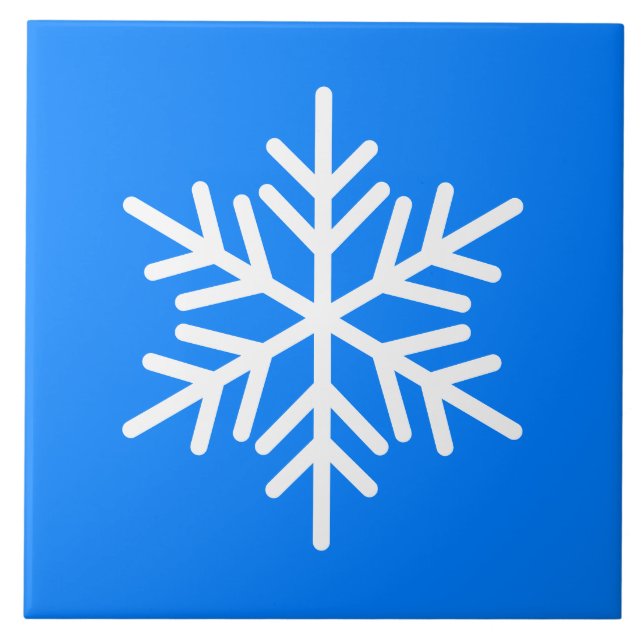Azulejo Festividad De Copo De Nieve Nórdico Blanco Sobre A (Frente)