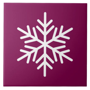 Azulejo Festividad De Copo De Nieve Nórdico Blanco Sobre R