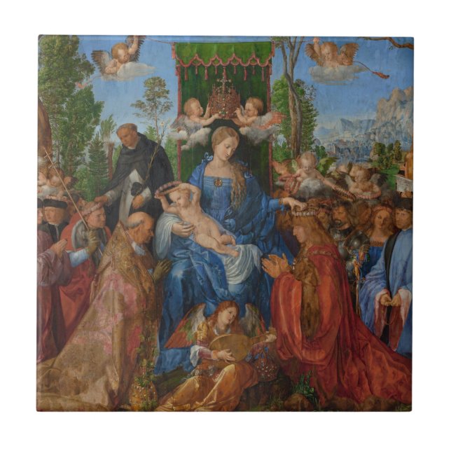 Azulejo Festividad de las tierras de Rosa, 1506 (aceite de (Frente)