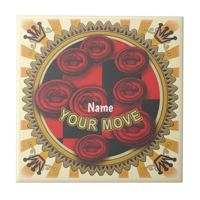 Azulejo Ficha de Damas Tu Turno (Frente)