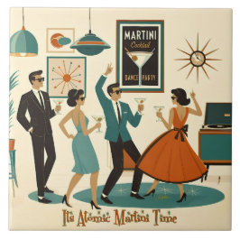 Azulejo Fiesta de Cócteles Es Hora del Martini Atómico de 