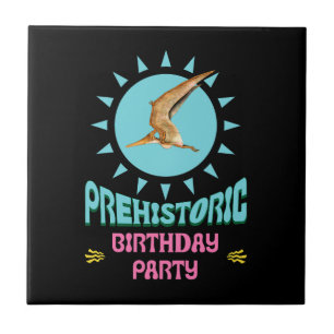 Azulejo Fiesta de Cumpleaños Prehistórico Pterodáctilo Din
