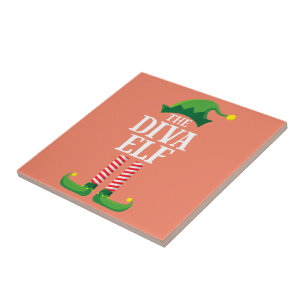 Azulejo Fiesta de Diva Elf Matching Family Group Navidades