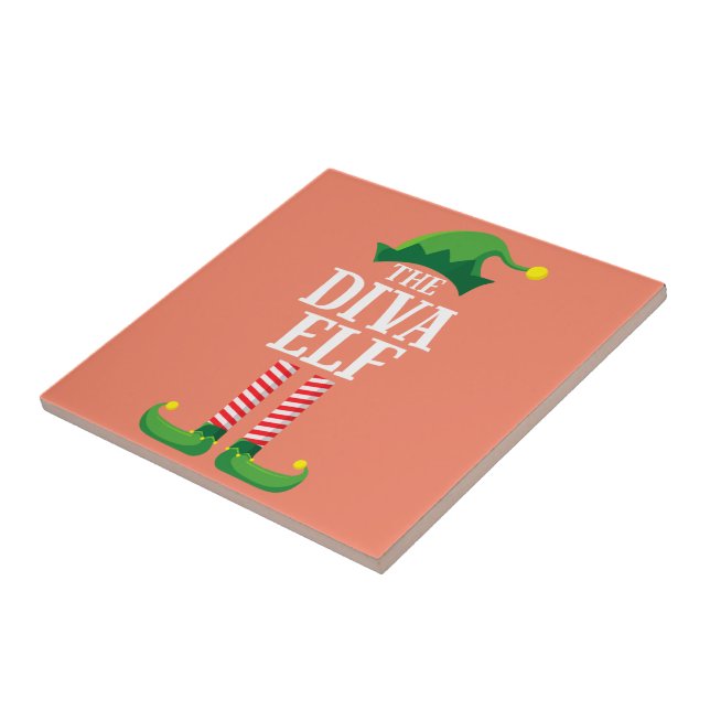Azulejo Fiesta de Diva Elf Matching Family Group Navidades (Lado)