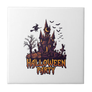 Azulejo Fiesta de Halloween Castillo Embrujado Calabazas M