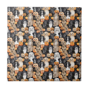 Azulejo Fiesta de Halloween para Perros - Razas de Perros