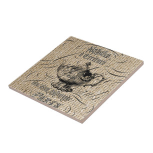 Azulejo fiesta de té de french country burlap