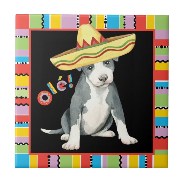 Azulejo Fiesta Pit Bull Terrier (Frente)