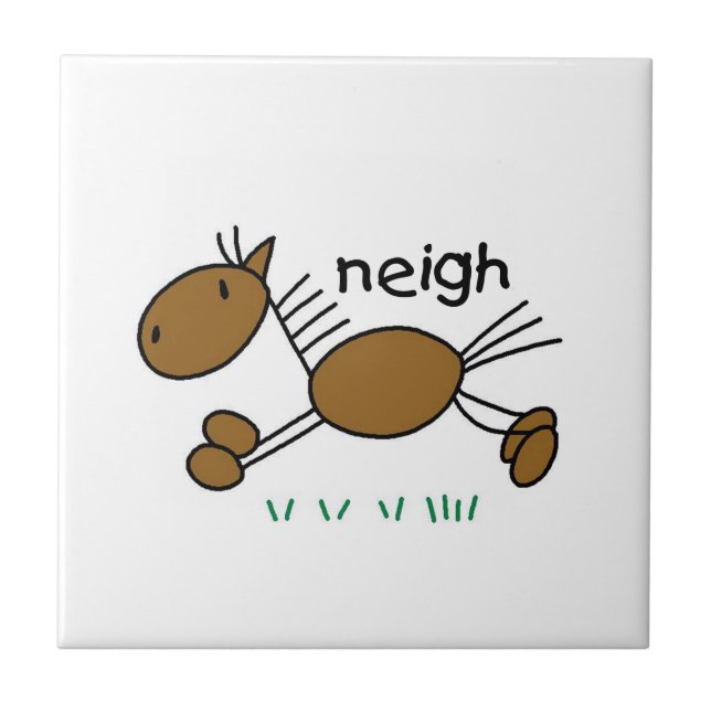 Azulejo Figura camisetas y regalos del palillo del caballo (Frente)