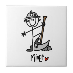 Azulejo Figura de palo de minero