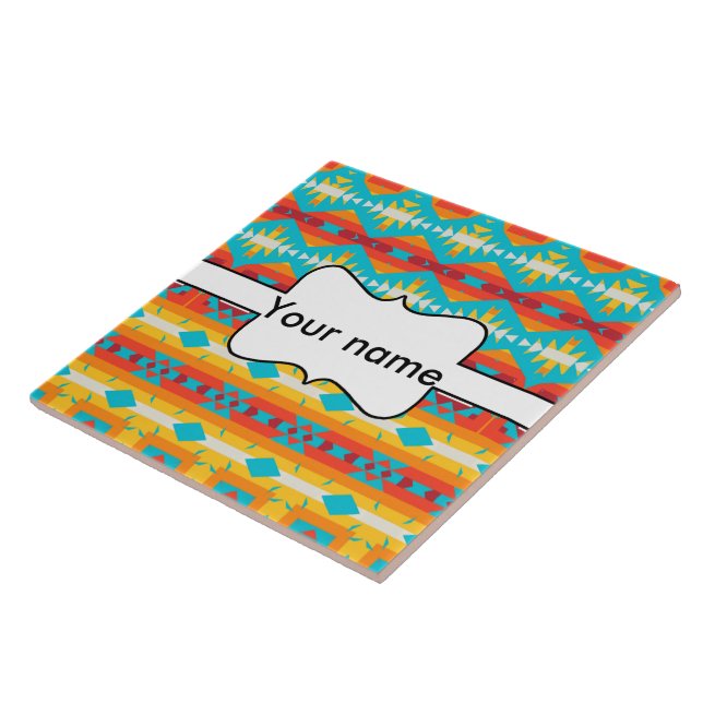 Azulejo Filas de formas tribales (Lado)