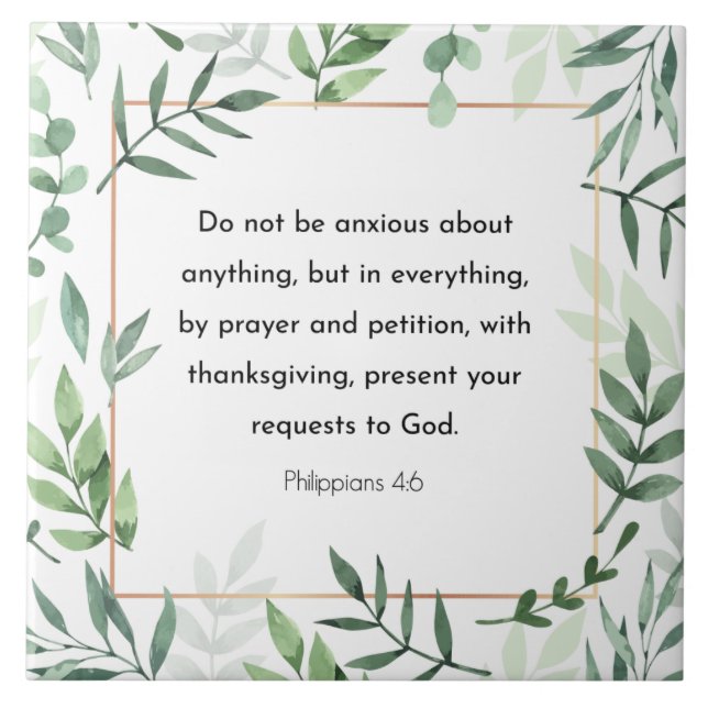 Azulejo Filipinas 4:6, Biblia Verse, Cristianismo (Frente)