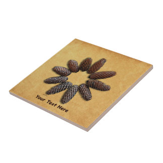 Azulejo Fir Tree Cones Star