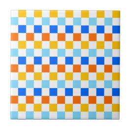 Azulejo Fire and ice checkerboard pattern