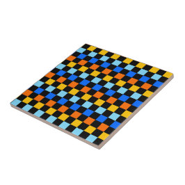 Azulejo Fire and ice checkerboard pattern