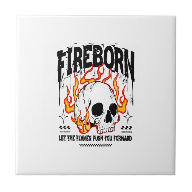 Azulejo Fireborn Skull Urban Streetwear (Frente)